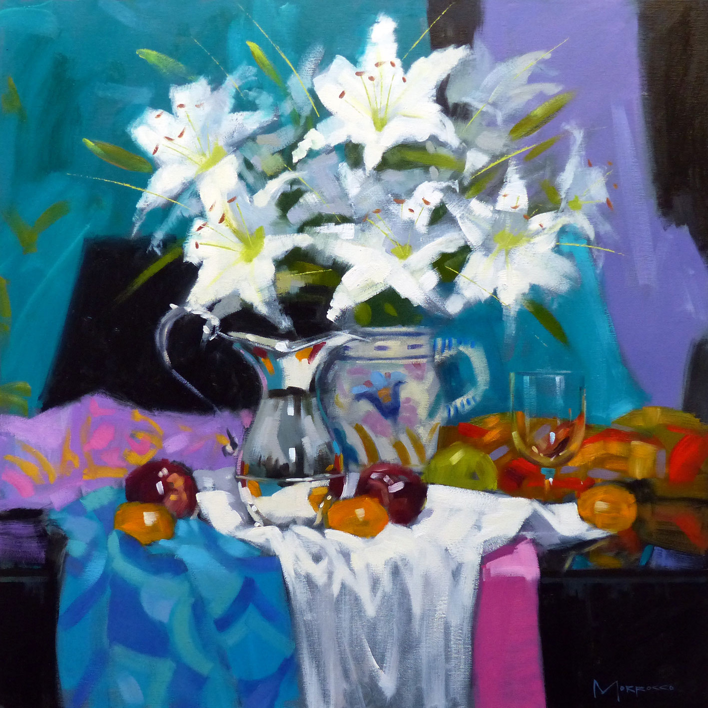 Jack Morrocco White Lillies, Silver Flower and Poole View